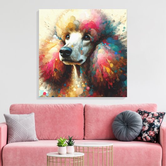 Splash Poodle Leinwanddruck (Insitu (Wohnzimmer))