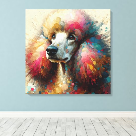 Splash Poodle Leinwanddruck (Insitu (Holzboden))