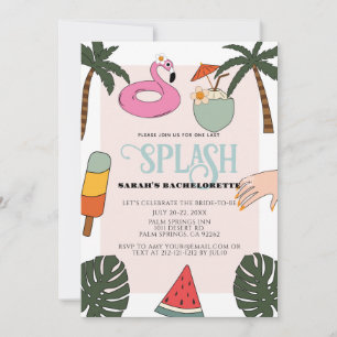 Splash Pool Party Bachelorette Einladung