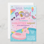Splash Pool Party Geburtstag einladen. Einladung (Vorne/Hinten)