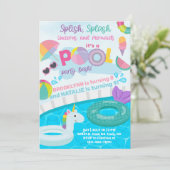 Splash Pool Party Geburtstagsbash, Geschwister. Einladung (Stehend Vorderseite)