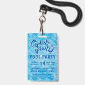 Splash Pool Party VIP Einladung Ausweis (Rückseite mit Lanyard)