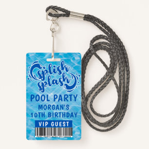 Splash Pool Party VIP Einladung Ausweis