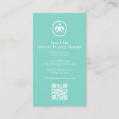 Splash Sea Turtle Logo und Aquamarine Visitenkarte (Rückseite)