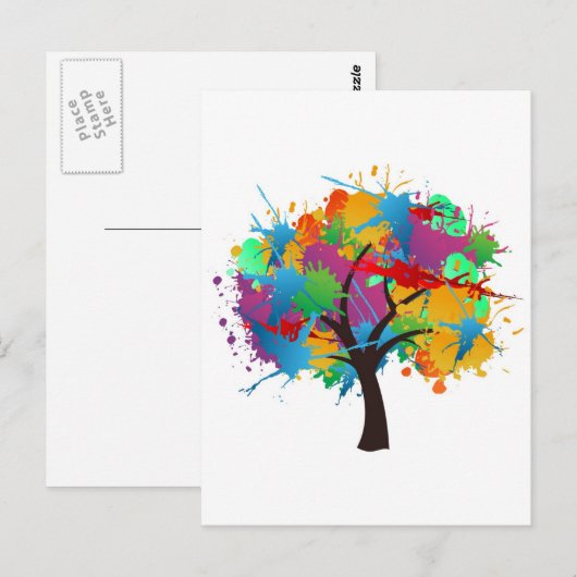 Splash-Sommerbaum Postkarte (Vorne/Hinten)