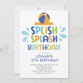 Splash Sommerpool Geburtstagseinladung Einladung (Vorderseite)