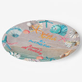 Splash Sommerstrand Geburtstagsparty Pappteller (Schrägansicht)