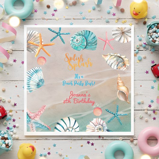 Splash Sommerstrand Geburtstagsparty Serviette
