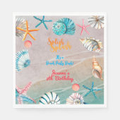 Splash Sommerstrand Geburtstagsparty Serviette (Vorderseite)