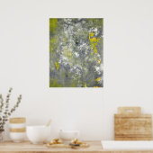 'Splash, Splash' Grau und Gelb Abstrakte Kunst Poster (Küche)