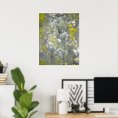 'Splash, Splash' Grau und Gelb Abstrakte Kunst Poster (Heimbüro)
