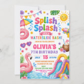Splash Splash Rutschbahn Bash Geburtstag Einladung (Vorderseite)