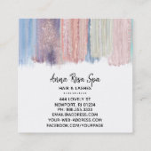 *~* Splash Streifen Gold Glitzer Rose Bud Quadratische Visitenkarte (Rückseite)