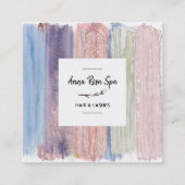 *~* Splash Streifen Gold Glitzer Rose Bud Quadratische Visitenkarte (Vorderseite)