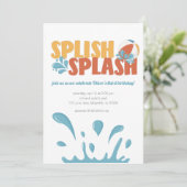 Splash Summer Birthday Bash Einladungen (Stehend Vorderseite)