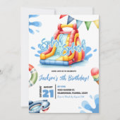 Splash Summer Pool Party Geburtstag Einladung (Vorderseite)