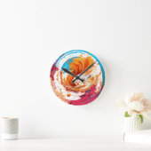Splash Swirl - Abstrakte moderne Wall Clock Runde Wanduhr (Zuhause)