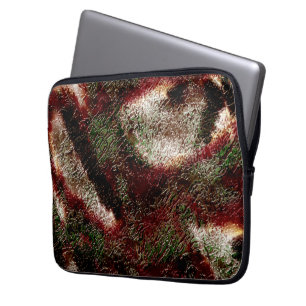 Splash Textur in braun bis mousgrün und weiß Laptopschutzhülle