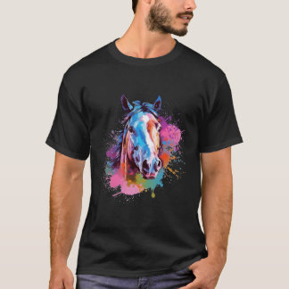 Splash Thoroughbred Horse Colorful T-Shirt