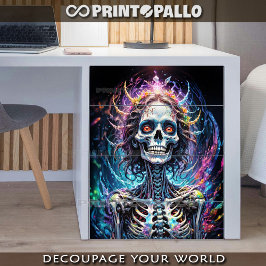 Splash Tinte Skull in den Farben Wunderland Seidenpapier