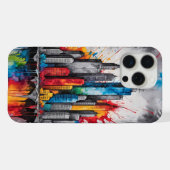 Splash Tinte zeichnend Wolkenkratzer Skyline iPhone Hülle (Rückseite (Horizontal))