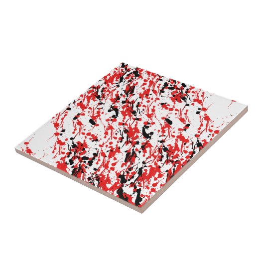 Splash und Tropfen Art Rot und Schwarz Fliese (Seite)