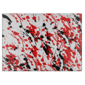 Splash und Tropfen Art Rot und Schwarz Glas Schneidebrett (Vorderseite)