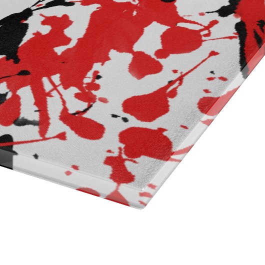 Splash und Tropfen Art Rot und Schwarz Glas Schneidebrett (Ecke)