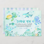 Splash unter dem Meer Geburtstag Danke Karte (Vorne/Hinten)