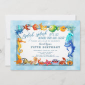 Splash unter dem Meeresjunge Einzigartig Geburtsta Einladung (Vorderseite)