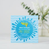 Splash Water Gun Boys Geburtstagsparty Einladungen (Stehend Vorderseite)