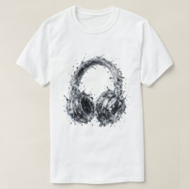 Splash Water Kopfhörer Fluid Audio Musik Kunst T-Shirt