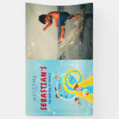 Splash Water Park Wasserrutsche Geburtstag Begrüßu Banner (Vertikal)