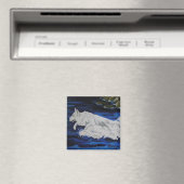 Splash White German Shepherd Dog Magnet (In Situ (Geschirrspüler))