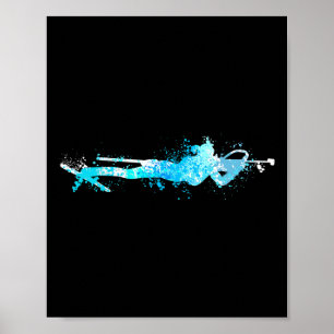 Splash Wintersport Biathlon Lying Biathlete Poster
