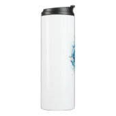 Splashed Compass - blaue künstlerische Aquarellfar Thermosbecher (Nach links gedreht)