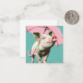 Splashing Adventures: Minimalistischer Schweinegus Mitteilungskarte (Vorderseite/Rückseite Beispiel)