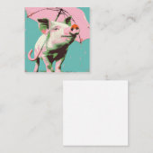 Splashing Adventures: Minimalistischer Schweinegus Mitteilungskarte (Vorne/Hinten)