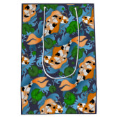 Splashing Asian Carp Koi Fish Pond Lilies Mittlere Geschenktüte (Rückseite)