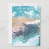 Splashing Blue Waves Coastal Hochzeit Einladung (Rückseite)