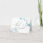 Splashing Blue Waves Coastal Wedding Dankeskarte (Vorderseite)