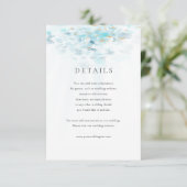 Splashing Blue Waves Coastal Wedding Details Card RSVP Karte (Stehend Vorderseite)