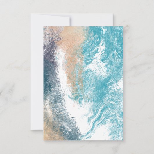 Splashing Blue Waves Coastal Wedding Details Card RSVP Karte (Rückseite)