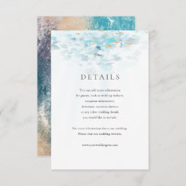 Splashing Blue Waves Coastal Wedding Details Card RSVP Karte