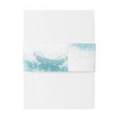 Splashing Blue Waves Coastal Wedding Einladungsbanderole (Rückseitenbeispiel)