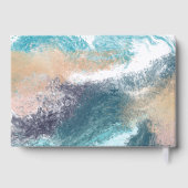 Splashing Blue Waves Coastal Wedding Gästebuch (Rückseite)