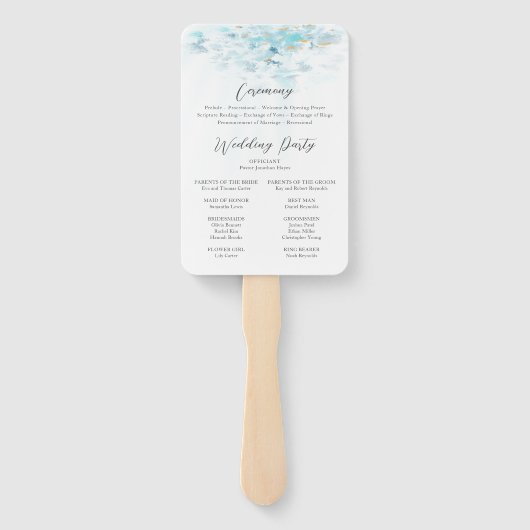 Splashing Blue Waves Coastal Wedding Program Fächer (Rückseite)
