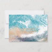 Splashing Blue Waves Coastal Wedding RSVP Card Karte (Rückseite)