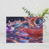 Splashing Color Liquids Einladung (Stehend Vorderseite)