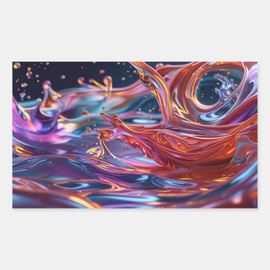 Splashing Color Liquids Rechteckiger Aufkleber (Vorderseite)